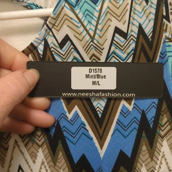 NWT Neesha Mini Dress - Chevron Pattern - Elastic - Relaxed Vibe - Work To Play - Picture 10 of 13